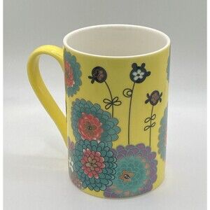 Pylones Crea Crea Design Bright Yellow Flower Floral Ceramic Coffee Mug Cup‎
